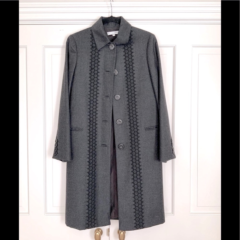 Carolina Herrera gray wool coat 8